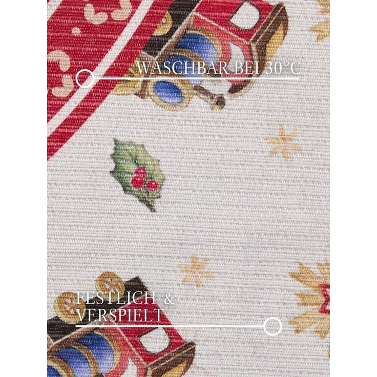 Villeroy & Boch Teppich Toy's Delight Limited Edition Santa Claus, rund, Höhe: 3 mm, Limited Edition, Weihnachten, Wohnzimmer, Baumrock, Waschbar, Rund – Bild 3