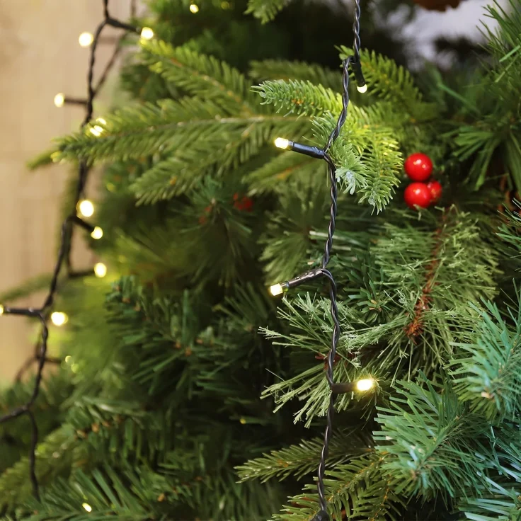 SALCAR 0,6m Christbaumbeleuchtung mit Ring und 8 Girlanden, 48er LED Überwurf Lichterkette Weihnachtsbaum Wasserdicht Weihnachtsbeleuchtung für 60cm, 90cm, 120cm, Tannenbaum - Warmweiß – Bild 3