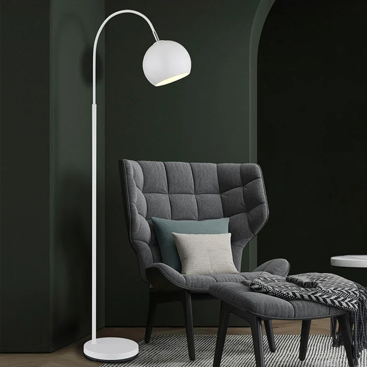 Stehleuchte, Metall, weiß, H 150 cm – Bild 2