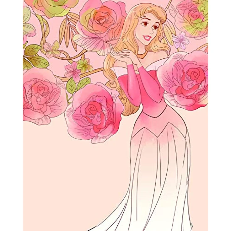 Komar Disney Wandbild Sleeping Beauty Roses, 40x50cm Kunstdruck für Kinderzimmer und Babyzimmer, seidenmatter Farbprint, ohne Rahmen, WB052-40x50 – Bild 1