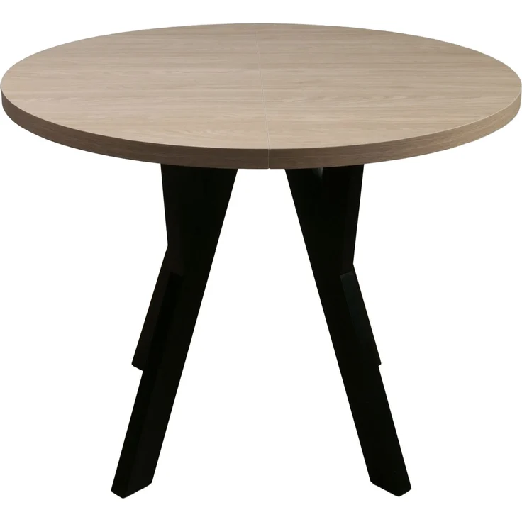 Selsey 'Osenness' Esstisch ausziehbar, Eiche-Optik/Schwarz, ca. 75 x 100–180 x 100 cm – Bild 1