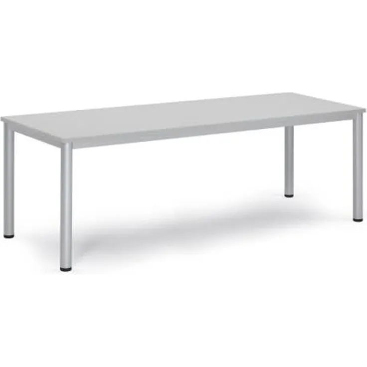 Soennecken Besprechungstisch 200x80x72cm Gestell silber Platte lichtgr