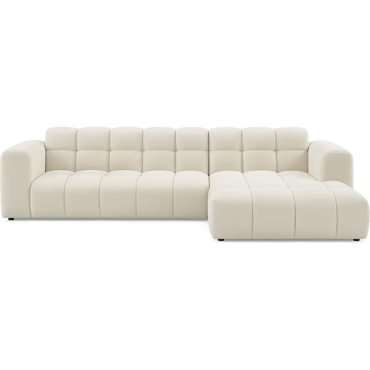 Selsey 'Boloon' Ecksofa L-Form, 3-Sitzer, rechts, Samt Creme, 300 cm