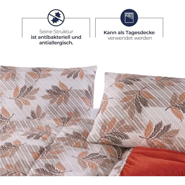 Nordic Schiller 4-Jahreszeitenbett Welsoft Doppelseitiges Bettdecke, Füllung: 300 g/m2 Original-Silikonfaser-Füllung, (ohne Kissenbezüge) – Bild 4