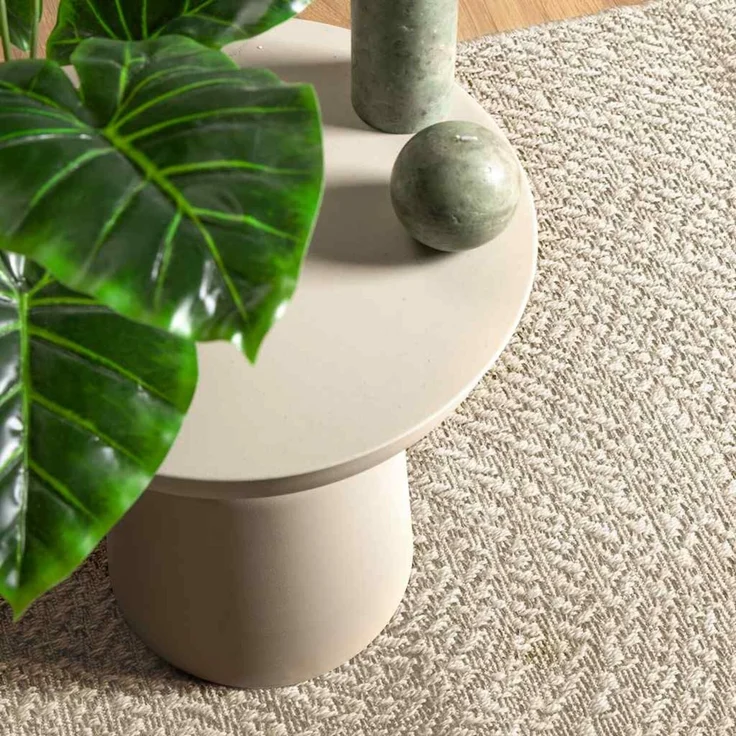 vidaXL Teppich ZIZUR Creme 120x120 cm Jute-Optik Indoor und Outdoor 4010376 – Bild 2