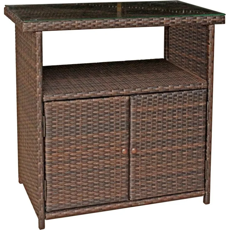 Garden Pleasure Outdoor Kommode Gartenschrank PADUA Polyrattan Coffee braun Dunkelbraun 90x50x84 cm