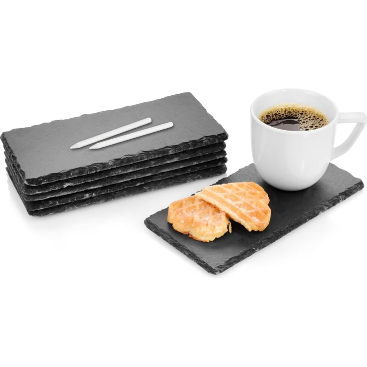 Sänger Schieferplatten Set 'Biscuit' 20x10 cm 6 teilig, mit Kreide – Bild 1