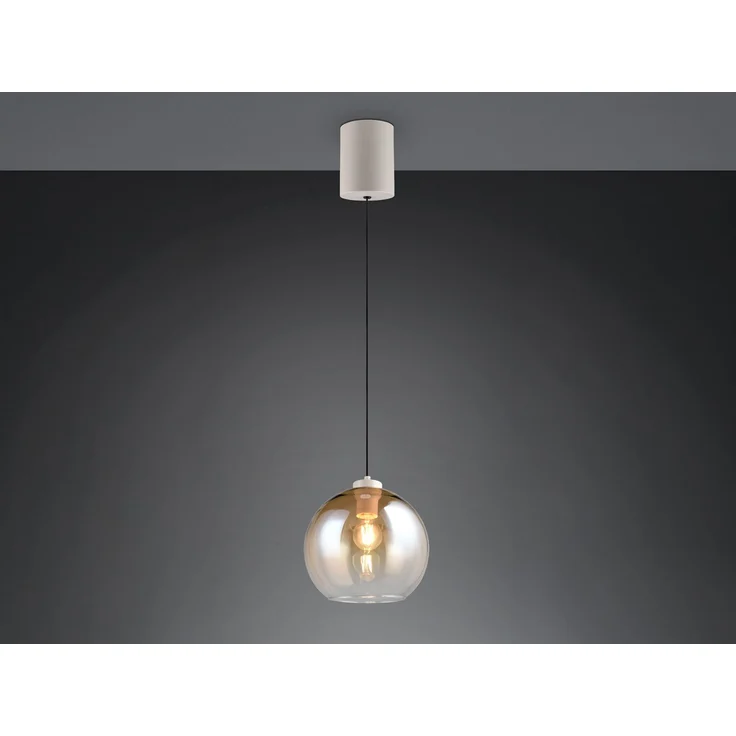 Pendelleuchte LIORA höhenverstellbar 1-flammig mit Glaskugel Bernstein, Ø 25cm – Bild 3