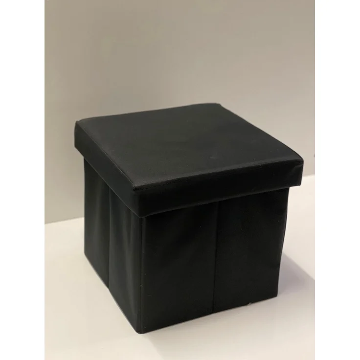 Hocker Box Faltbare Sitzbank mit abnehmbaren Deckel und Stauraum Schwarz