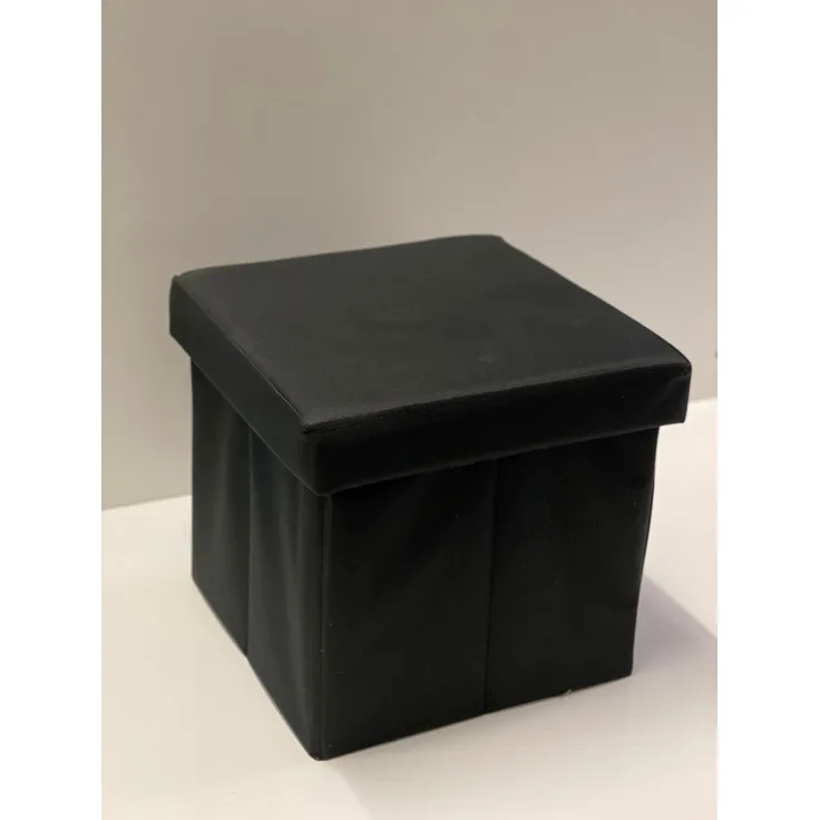 Hocker Box Faltbare Sitzbank mit abnehmbaren Deckel und Stauraum Schwarz