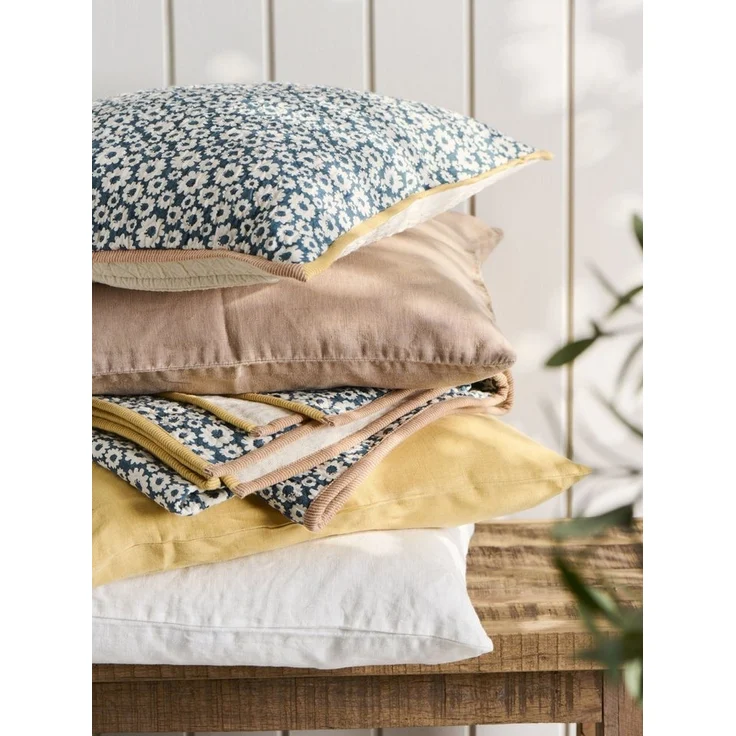 Ib Laursen - Decke Plaid Kuscheldecke Wohndecke Blumenmuster Petrol 6895-60 – Bild 3