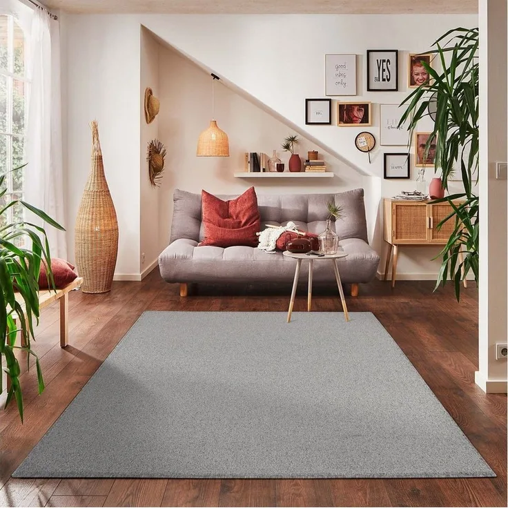Carpettex Veloursteppich Unicolor - Einfarbig, Läufer, Höhe: 11 mm, Einfarbig Kurzflor Teppich Wohnzimmer verschiedene farben und größen