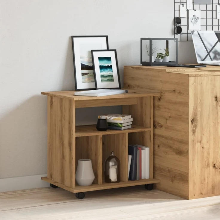 vidaXL Rollcontainer Artisan-Eiche 60x45x60 cm Holzwerkstoff 856663 – Bild 2