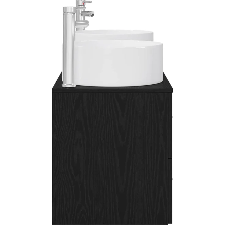 vidaXL Badezimmerschrank-Set 3 stk. Schwarz 129 x 44,5 x 80 cm 3405948 – Bild 6