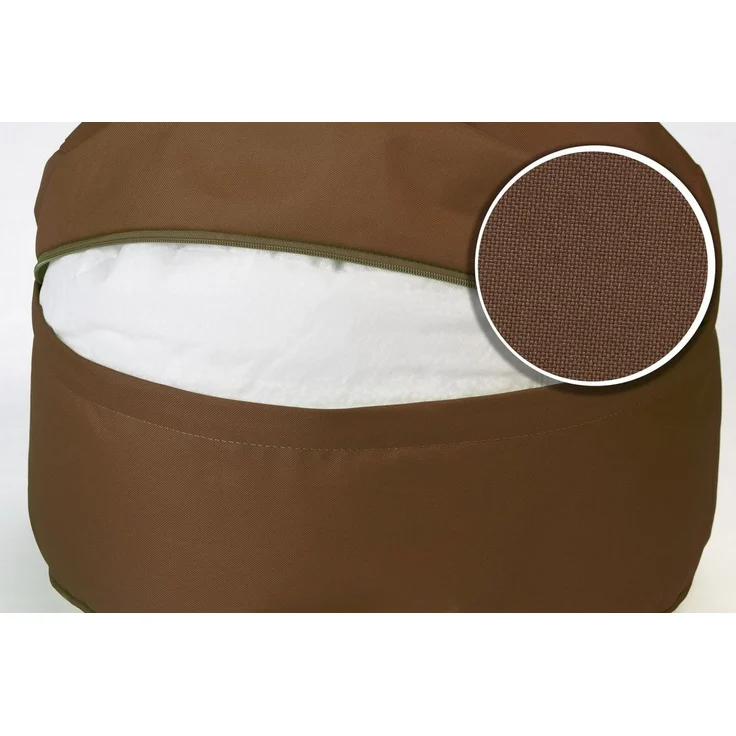 sunnypillow Sitzsack Runder Sitzpouf mit abnehmbarem Bezug, Sitzsack - Hocker rund 25 x 45 cm braun – Bild 3