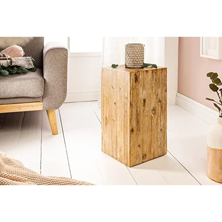 riess-ambiente Beistelltisch COLUMNA 50cm natur / teakgrau (Einzelartikel, 1-St), Wohnzimmer · Massivholz · Akazie · gekälkt · Deko-Blumensäule – Bild 2