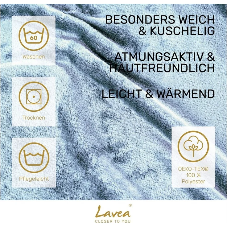 Wohndecke Kuscheldecke, Fleecedecke, Wolldecke flauschig und weich, Lavea, Sofadecke, Atmungsaktiv & Hautfreundlich, Decke – Bild 3