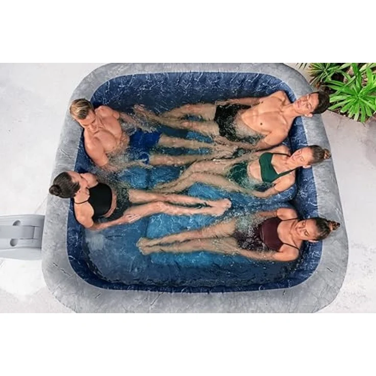 LAY-Z-SPA® Energiespar-Whirlpool San Francisco HydroJet Pro™ mit App-Steuerung, für 7 Personen 230 x 230 x 71 cm, Marmor-Optik (Samtgrau) – Bild 3