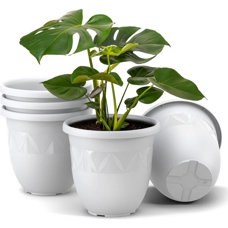 Plastard Pflanzkübel 3er, 5er, 10er Sets, Blumentop, Übertopf, Pflanztopf 15 - 40 cm (5 St), frostbeständig, UV-beständig, witterungsbeständig, langlebig – Bild 5