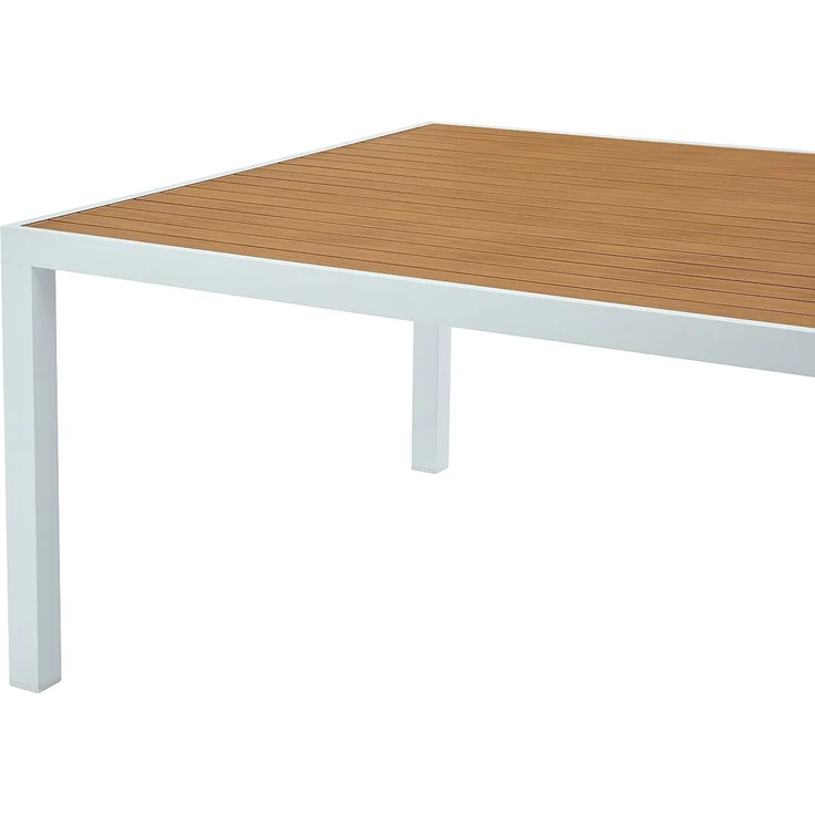 Vente-unique - Garten-Esstisch quadratisch - Aluminium - 140 cm - Holzfarben hell & Weiß - MACILA von MYLIA – Bild 6