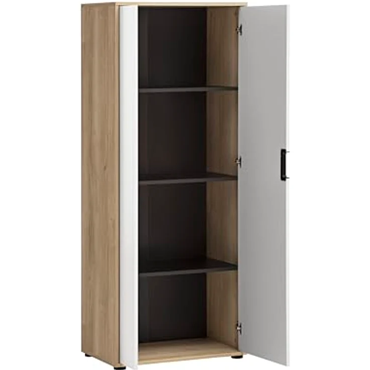 Schildmeyer Aktenschrank Emmik 702041, weißeiche Dekor/mattweiß, 65 x 41 x 163,6 cm – Bild 5