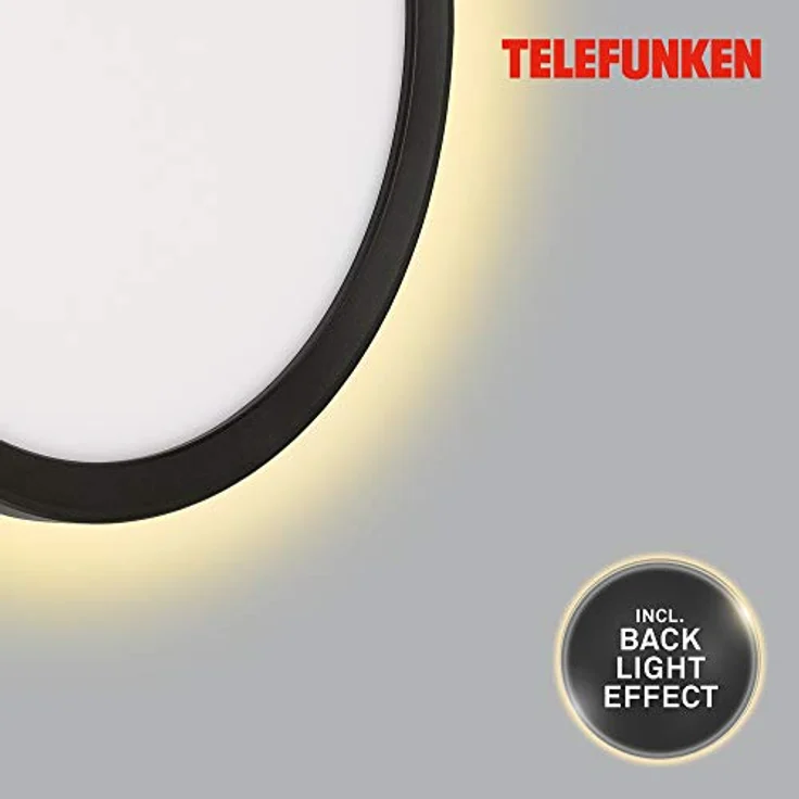 TELEFUNKEN LED Außenwandleuchte, 1-flammig mit Backlight Effekt, 15 Watt, 2.000 Lumen, 4.000 Kelvin, IP44, Rund, Weiß/Schwarz, Ø 28cm – Bild 4