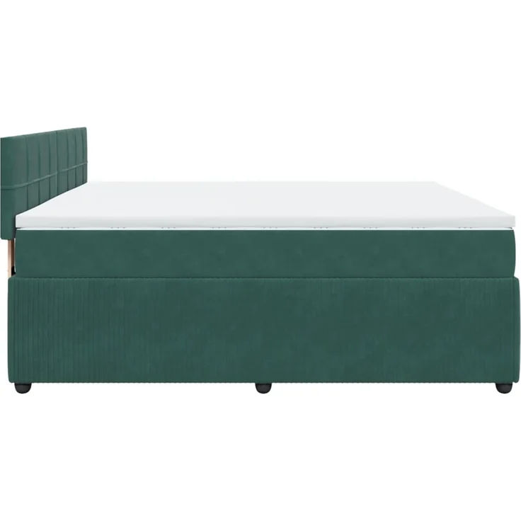 vidaXL Boxspringbett mit Matratze Dunkelgrün 200x200 cm Samt 3287833 – Bild 9