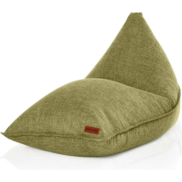 Green Bean® Sitzsack "Triangle" 150x100x100cm mit 220 Liter EPS-Perlen Füllung - Kuschelig Weich Waschbar - Grün