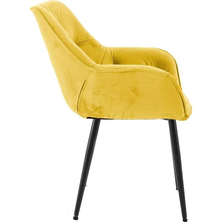 CLP Stuhl Tanna Samt Gesteppt,gelb – Bild 4