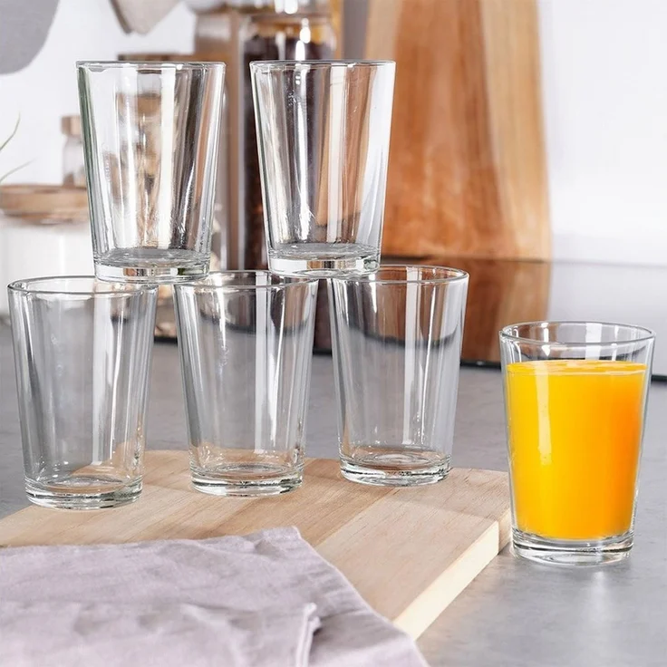 Vilde Gläser-Set Trinkgläser 200ml aus dickem Glas in klassischer Form, 6-tlg, Glas, spülmaschinengeeignet, für Säfte, 6 Stück – Bild 2