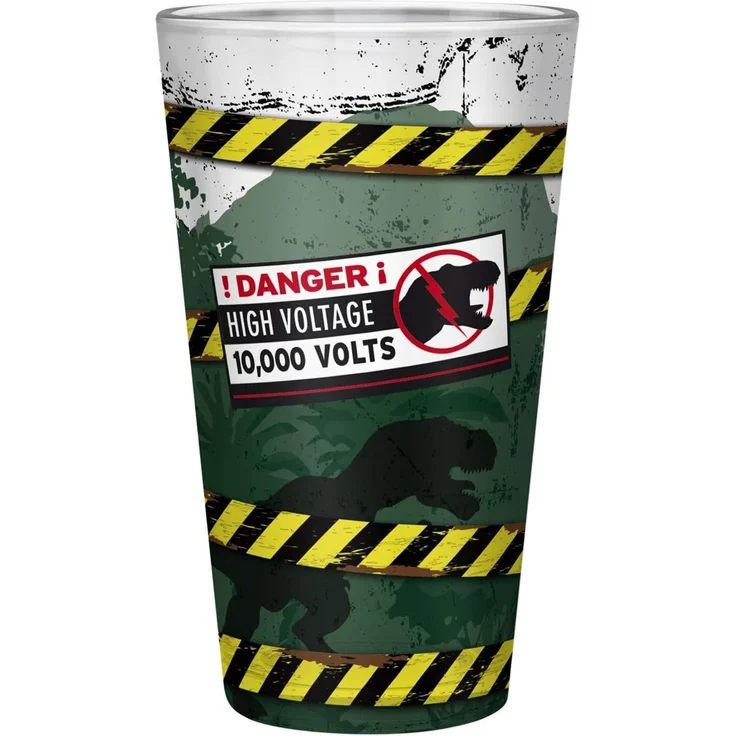 ABYstyle Tasse JURASSIC PARK - Large Glass - 400ml -Danger High Voltage - – Bild 3
