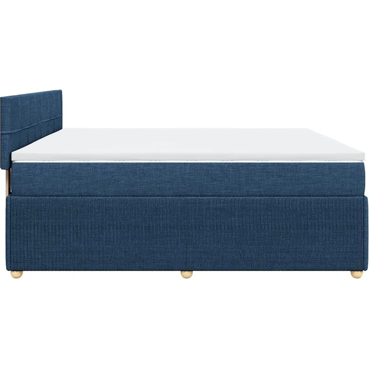 vidaXL Boxspringbett mit Matratze Blau 200x200 cm Stoff 3289869 – Bild 7