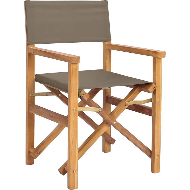 vidaXL Regiestuhl Braun und Taupe Massives Teakholz 42032675 – Bild 2