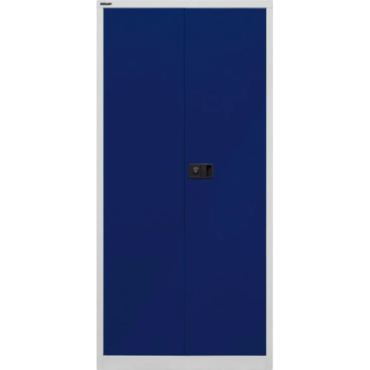 Bisley 'Universal' Flügeltürenschrank, Oxfordblau / Lichtgrau, 195 x 40 x 60 cm, Garderobeneinsatz – Bild 3