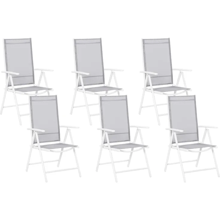 Gartenstuhl 6er Set CATANIA Metall Grau