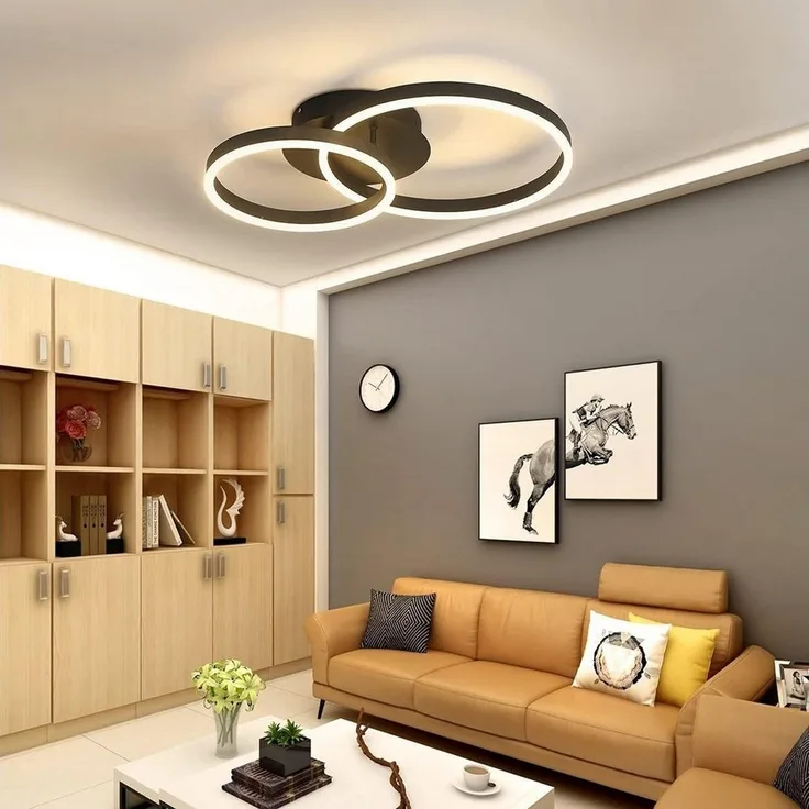 Nettlife LED Deckenleuchte Gold / Silber / Schwarz Wohnzimmerlampe Modernes Dimmbar 59 cm, LED fest integriert, Geeignet für Wohnzimmer, Schlafzimmer, Küche, Esszimmer, Büro