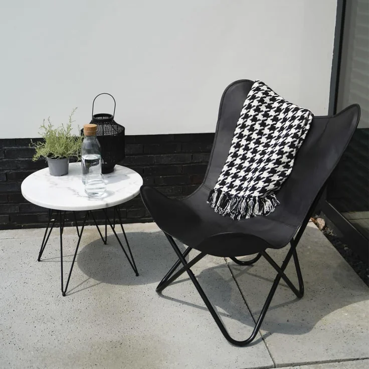 Lesli Living Butterfly-Sessel Buffalo 75 x 75 x 87 cm Schwarz – Bild 3