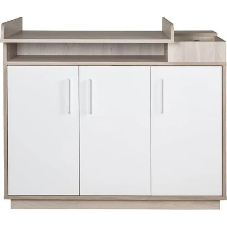 roba Wickelkommode 'Olaf' mit Wickelansatz - Wickelhöhe 92,5 cm - Weiß / Luna Elm