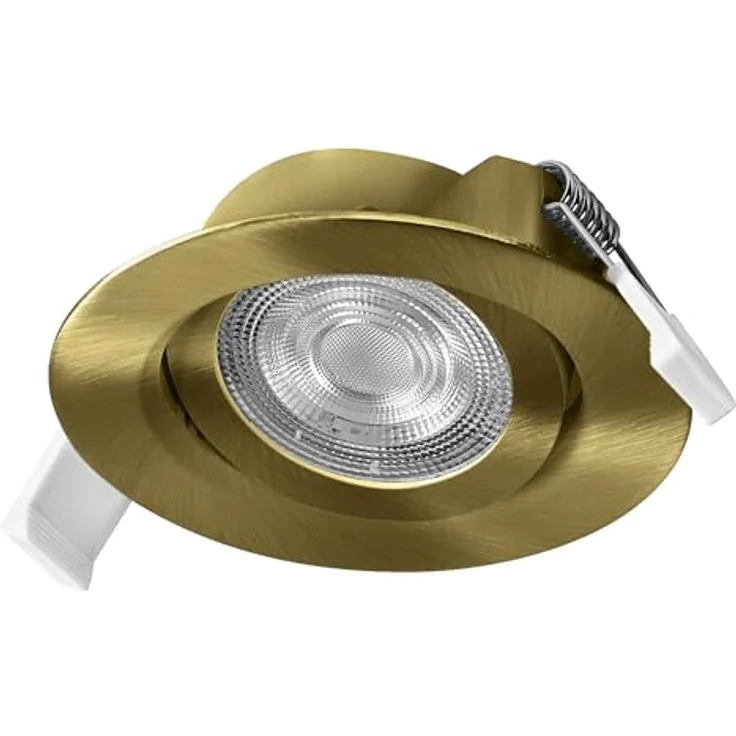 Osram Spot Set LED Einbaustrahler, 4,9W, 2700K, Deckenspot 36°, Messing, Aluminium/Kunststoff, schwenkbar, IP20, 3er-Set – Bild 4
