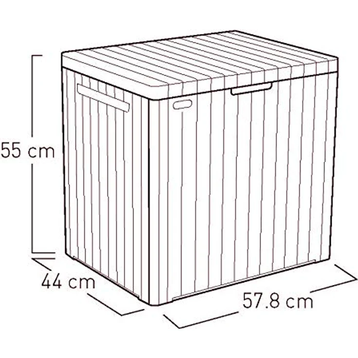 Keter City Box, Aufbewahrungsbox, Braun, Inhalt: 113L, Maße: HxTxB 55 x 44 x 57,8 cm, ideal für Balkon und kleine Flächen – Bild 9