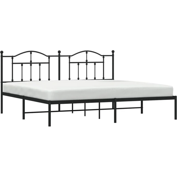 vidaXL Bettgestell mit Kopfteil Metall Schwarz 200x200 cm 353446 – Bild 5