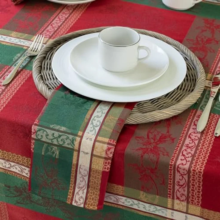 Benson Mills Urlaub Legacy Garn Gefärbt Tischdecke 18" X 18" Napkins Set of 4 Mehrfarbig – Bild 7
