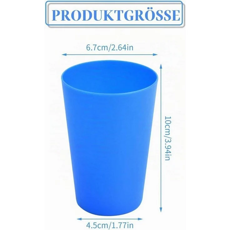 LuxusKollektion Kinderbecher 11 Stk Kunststoffbecher bunt 260ml Kinder Reise bruchsicher, Kunststoff – Bild 2