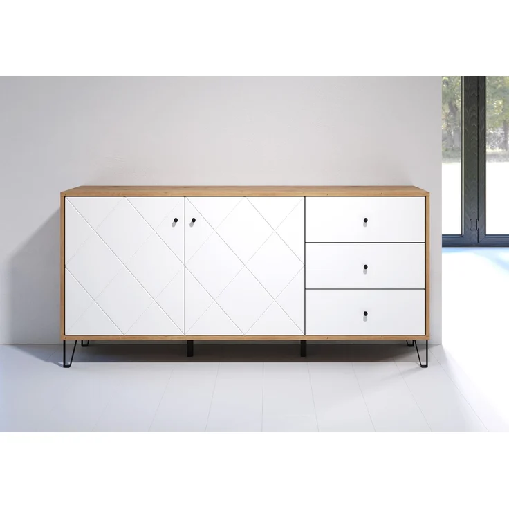 Trendteam 'Touch' Sideboard mit Soft-Close, Eiche Artisan weiß matt, 183 x 76 x 40 cm – Bild 9