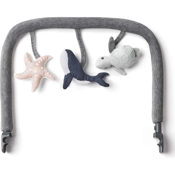 Ergobaby Evolve Bouncer Spielbogen, Zubehör für die Ergobaby 3-in-1 Babywippe Babyschaukel für Neugeborene ab Geburt, Ocean Wonders - Charcoal