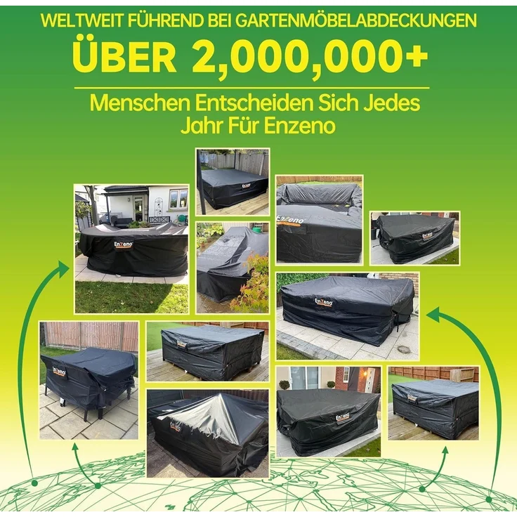 Enzeno Abdeckung Gartenmöbel 300x200x90cm wasserdicht Oxford Material – Bild 6
