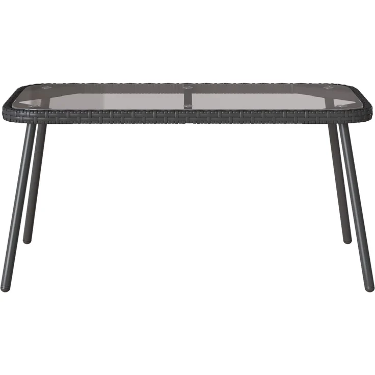 vidaXL Couchtisch Schwarz 90 x 45 x 43 cm Poly-Rattan 4108267 – Bild 3