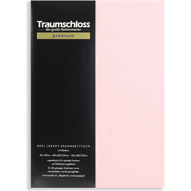 Traumschloss Premium Edel-Jersey Spannbettlaken puder (rosé) 140-160x200-220 – Bild 1