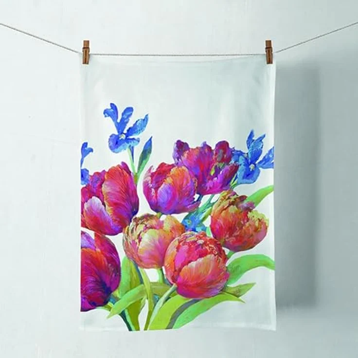 Ambiente® Geschirrtuch Tulips of joy, (1-tlg, 1-teilig), Geschirrtücher ca. 50x70cm Baumwolle – Bild 2