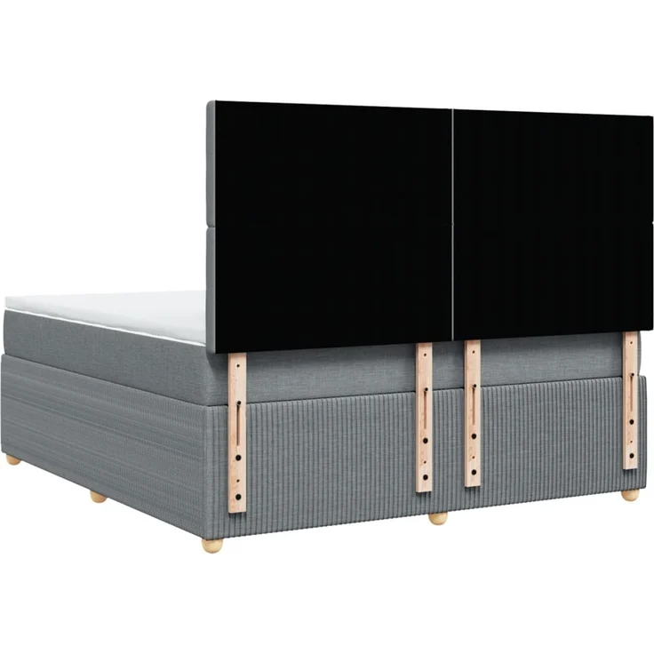 vidaXL Boxspringbett mit Matratze Hellgrau 180x200 cm Stoff 3294449 – Bild 8